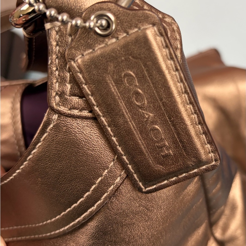 Coach Soho Metallic Gold Leather Shoulder Bag - Picture 10 of 15